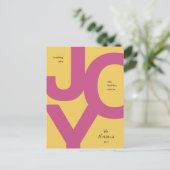 ブライトジョイピンク&イエローノンフォトホリデー ポストカード (スタンド正面)