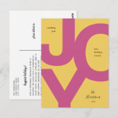 ブライトジョイピンク&イエローノンフォトホリデー ポストカード (正面/裏面)