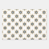 ブライトスターオブデイビッド白黒金ゴールド ラッピングペーパーシート (正面2)