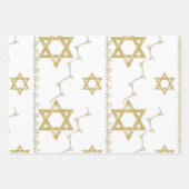ブライトスターオブデイビッド白黒金ゴールド ラッピングペーパーシート (正面)