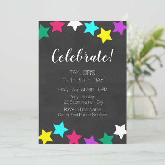 ブライトスターズ誕生日招待状 招待状 (スタンド正面)