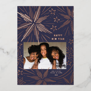 ブライトスターフェスティバル花火新年フォトカード 箔シーズンカード