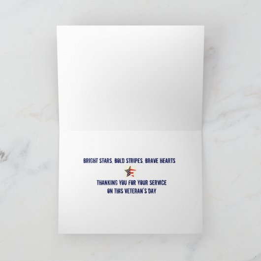 ブライトスターブレイブハート退役軍人デイカード サンキューカード (内部)
