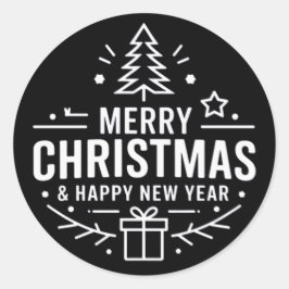 ブライトスターメリークリスマス&ハッピーニューイヤースティック ラウンドシール