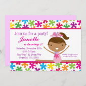 ブライトスター体操選手の誕生日パーティーの招待 招待状 (正面/裏面)