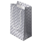 ブライトスチールダイヤモンドプレートルック スモールペーパーバッグ (正面アングル)