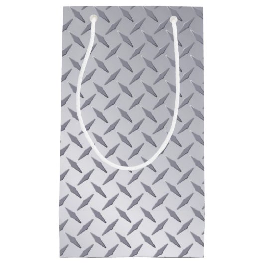 ブライトスチールダイヤモンドプレートルック スモールペーパーバッグ (正面)
