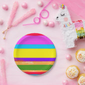 ブライトストライプシエスタチンコデマヨバースデーパーティー ペーパープレート (パーティー)