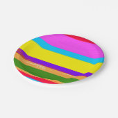 ブライトストライプシエスタチンコデマヨバースデーパーティー ペーパープレート (アングル)