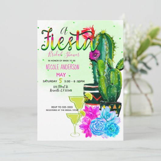 ブライトストライプシズフィエスタサクラントブライダルシャワー 招待状 (スタンド正面)