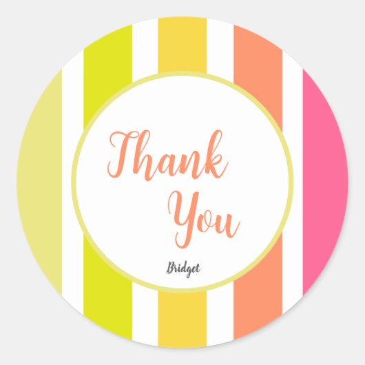 ブライトストライプズ夏ムードありがとう ラウンドシール (正面)