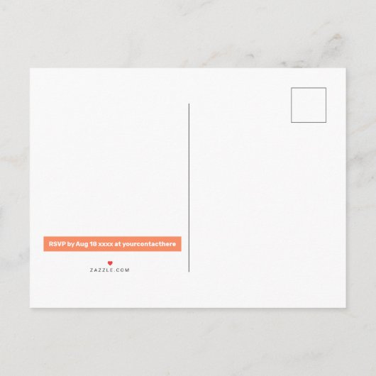 ブライトストライプパーティの招待状はがき 案内ポストカード (裏面)