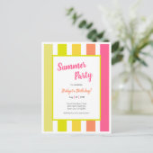 ブライトストライプパーティの招待状はがき 案内ポストカード (スタンド正面)