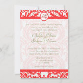 ブライトスナップドラゴンコーラルダマスグレイフォント結婚ズ 招待状 (正面)