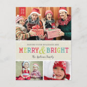 ブライトスノーフレークスホリデーフォト シーズンポストカード (正面)