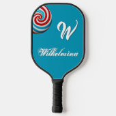ブライトスパイラルおもしろいカラフル甘棒つきキャンデーモノグラム ピックルボールラケット (裏面)