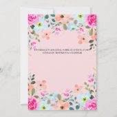 ブライトスペインのピンクフローラ35th誕生日パーティー 招待状 (裏面)