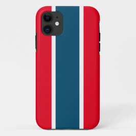 ブライトスポーティレッドホワイト海ブルーレーシングストライプズ iPhone 11 ケース