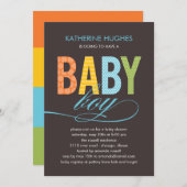 ブライトタイプベビーシャワー招待状-ボーイ 招待状 (正面/裏面)