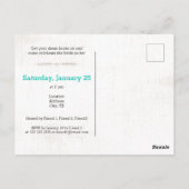 ブライトターコイズの最後の乗り花嫁はがき ポストカード (裏面)