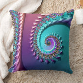 ブライトターコイズアクアパープルスパイラル装飾用クッション クッション (ブランケット)