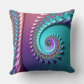 ブライトターコイズアクアパープルスパイラル装飾用クッション クッション (裏面)