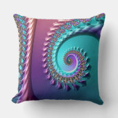 ブライトターコイズアクアパープルスパイラル装飾用クッション クッション (正面)