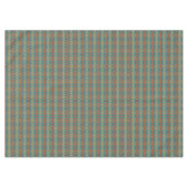 ブライトターコイズティール（緑がかった色）アクアブルーオレンジトライバル テーブルクロス (正面(横))