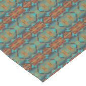 ブライトターコイズティール（緑がかった色）アクアブルーオレンジトライバル テーブルクロス (アングル)