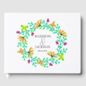 ブライトターコイズフローラリースボ結婚タニカル ゲストブック (正面)