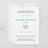 ブライトターコイズ最後の花嫁の招待 招待状 (裏面)