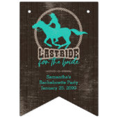 ブライトターコイズ最後の花嫁への乗り物 バンティングフラッグ (第1の旗)