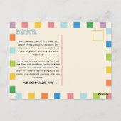 ブライトチェッカラフルカーボードホリデイ ポストカード (裏面)