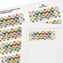 ブライトチェッカラフルカーボード差出人住所 ラベル