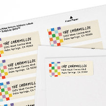 ブライトチェッカラフルカーボード差出人住所