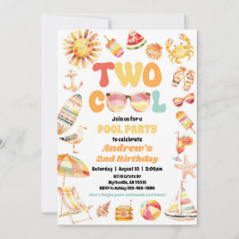 ブライトツークール誕生日プールパーティの招待状 招待状
