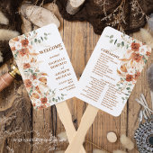 ブライトテラコッタパンパスグラス結婚式 プログラム ハンドファン