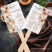 ブライトテラコッタパンパスグラス結婚式 プログラム ハンドファン