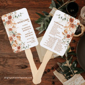 ブライトテラコッタパンパスグラス結婚式 プログラム ハンドファン