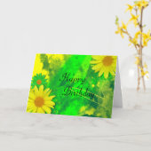 ブライトデイジー誕生日カード カード (黄色い花)