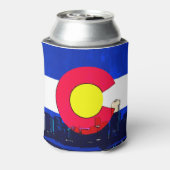 ブライトデンバーコロラド州旗のスカイラインはクーラー可能 缶クーラー (缶裏面)