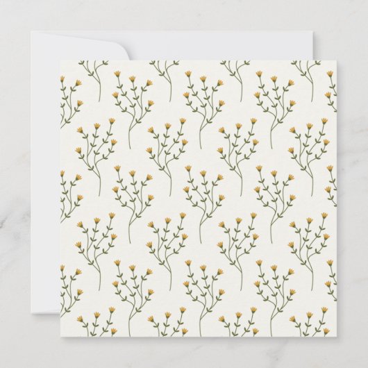 ブライトトゥビーフローラつる植物リースブライダルシャワー 招待状 (裏面)