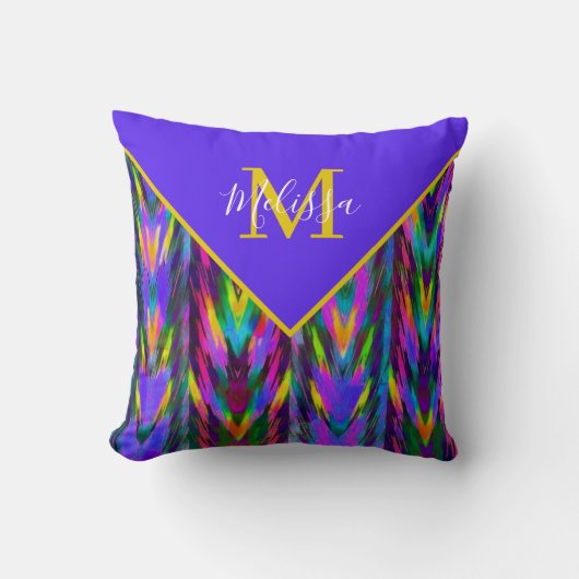 ブライトトライバルシェブロンパーソナライズされた装飾用クッション クッション (正面)