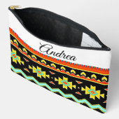 ブライトトライバルデザイン パーソナライズされた アクセサリーポーチ (見開き)