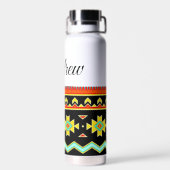 ブライトトライバルデザイン パーソナライズされた ウォーターボトル (背面)