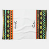 ブライトトライバルデザイン パーソナライズされた キッチンタオル (横)