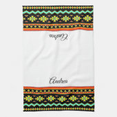 ブライトトライバルデザイン パーソナライズされた キッチンタオル (縦)