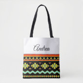 ブライトトライバルデザイン パーソナライズされた トートバッグ (正面)