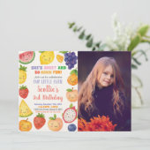 ブライトトロピカルフルーツ誕生日招待状 招待状 (スタンド正面)