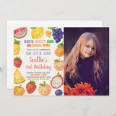 ブライトトロピカルフルーツ誕生日招待状 招待状 (正面/裏面)